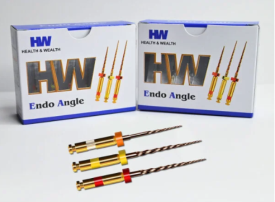 Picture of H&W NI TI Heat Treated New ENDO Angle Gold Rotary File - 3 Pcs / Box